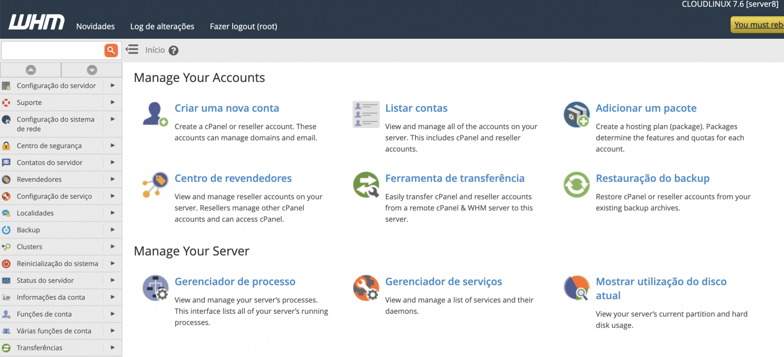 O Melhor Painel de Controle para seu Cloud!